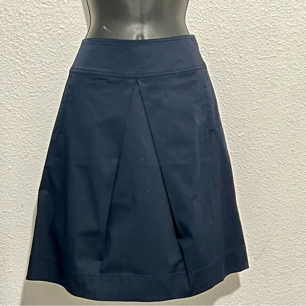 NWT Martin + Osa Indigo Navy Blue A Line Cotton Stretch Above Knee Skirt 6